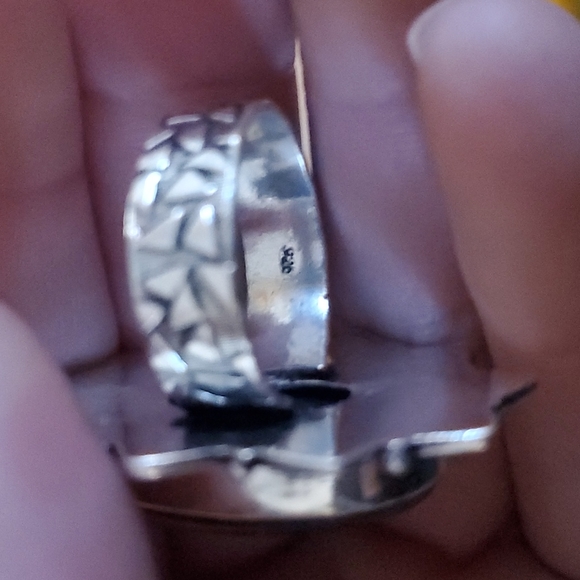 New Mud Crack Jasper Fossil 925 Silver Ring. - Picture 5 of 6